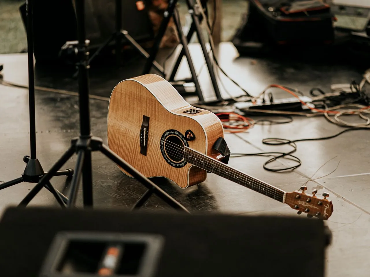 Musician playing a guitar