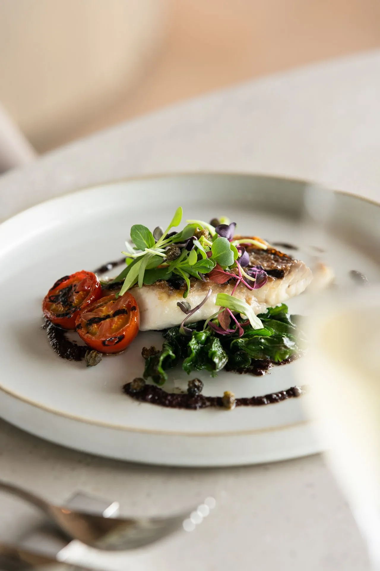 Plated restaurant meal
