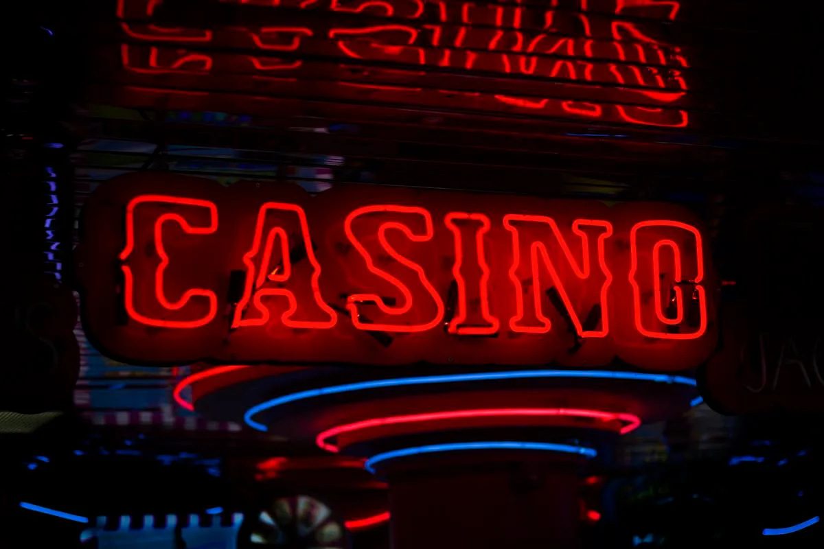 Illuminated casino sign