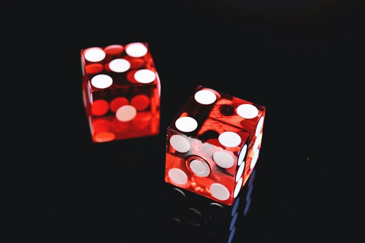 Dice on a gaming table